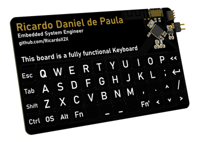 A PCB business card that doubles as a keyboard.